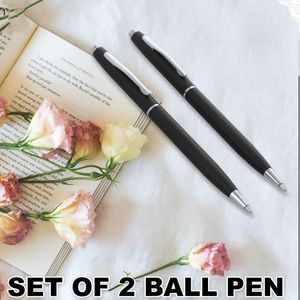 NEW Set of 2 Ball Point Pens with White Swarovski Crystal